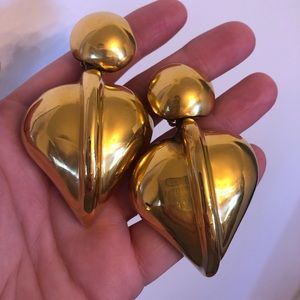 Designer Vintage Gold Heart Earrings Vaulul